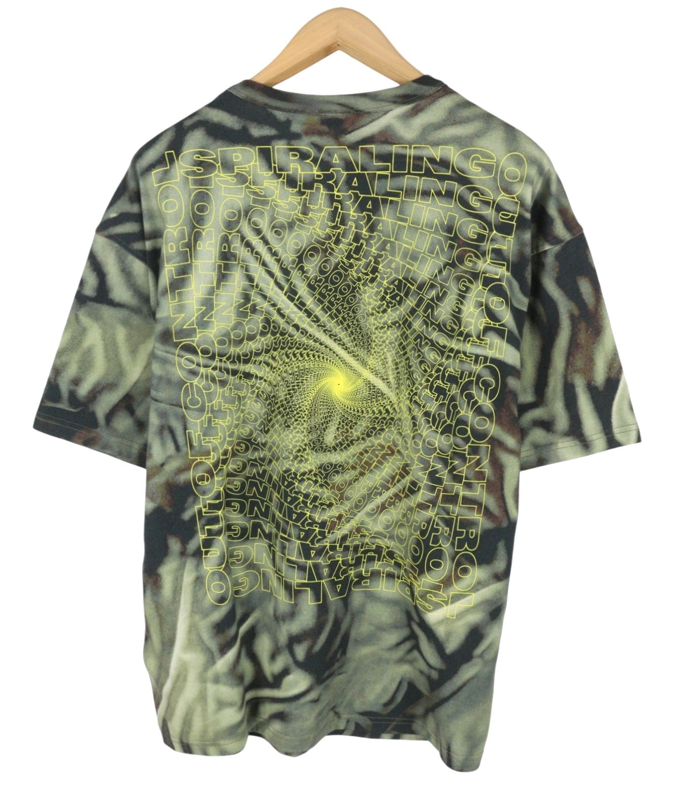 DIESEL T-Boxt-N3 Men T-Shirt L Green Zebra-Camo Print Short Sleeved RRP150