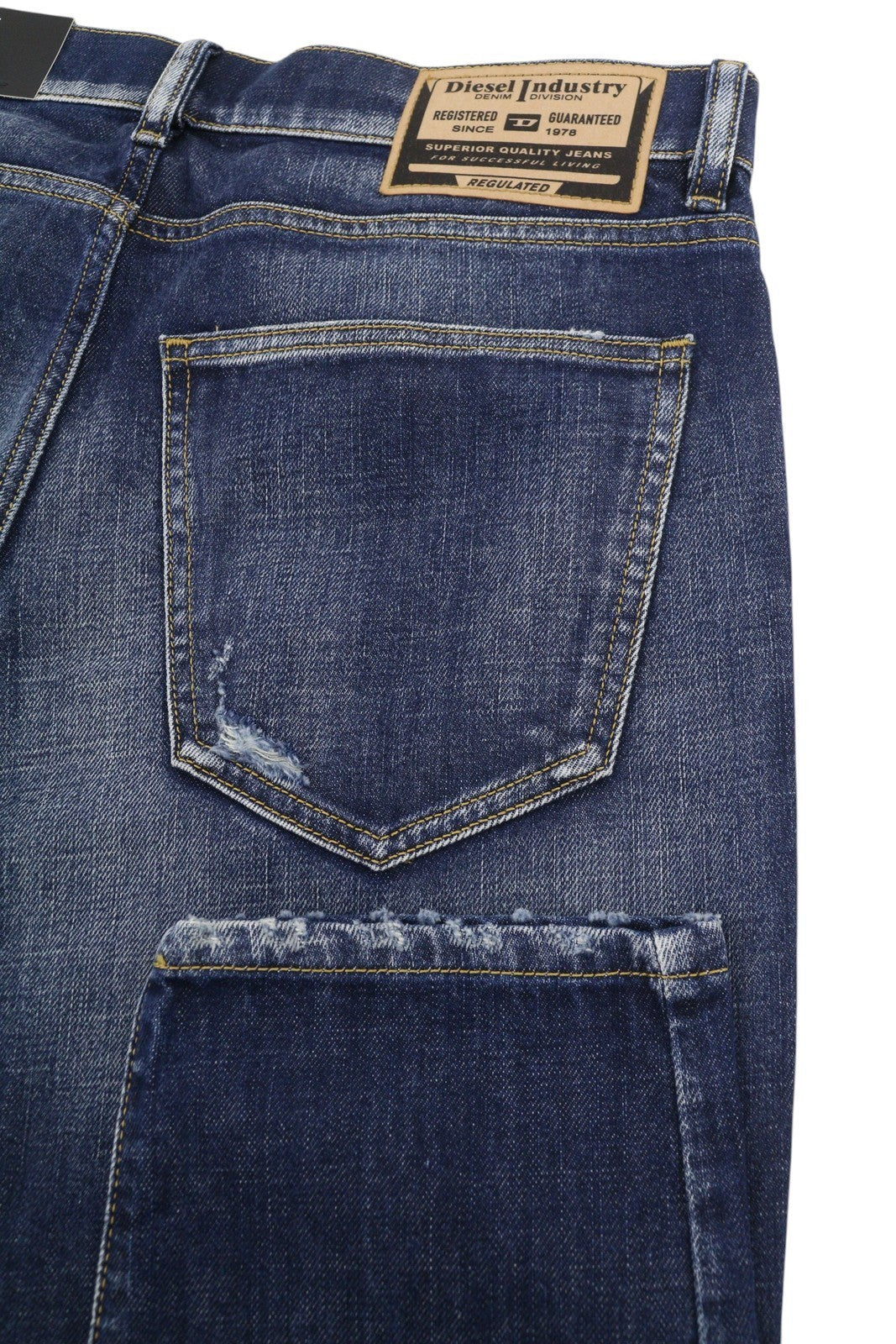 DIESEL 2019 D-Strukt R917I Men Jeans W32/L32 Blue Faded Distress Slim RRP195