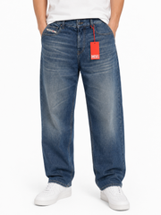 DIESEL 2001 D-Macro 0NJAN Men Jeans W36/L34 Blue Loose Fit Straight Leg RRP175