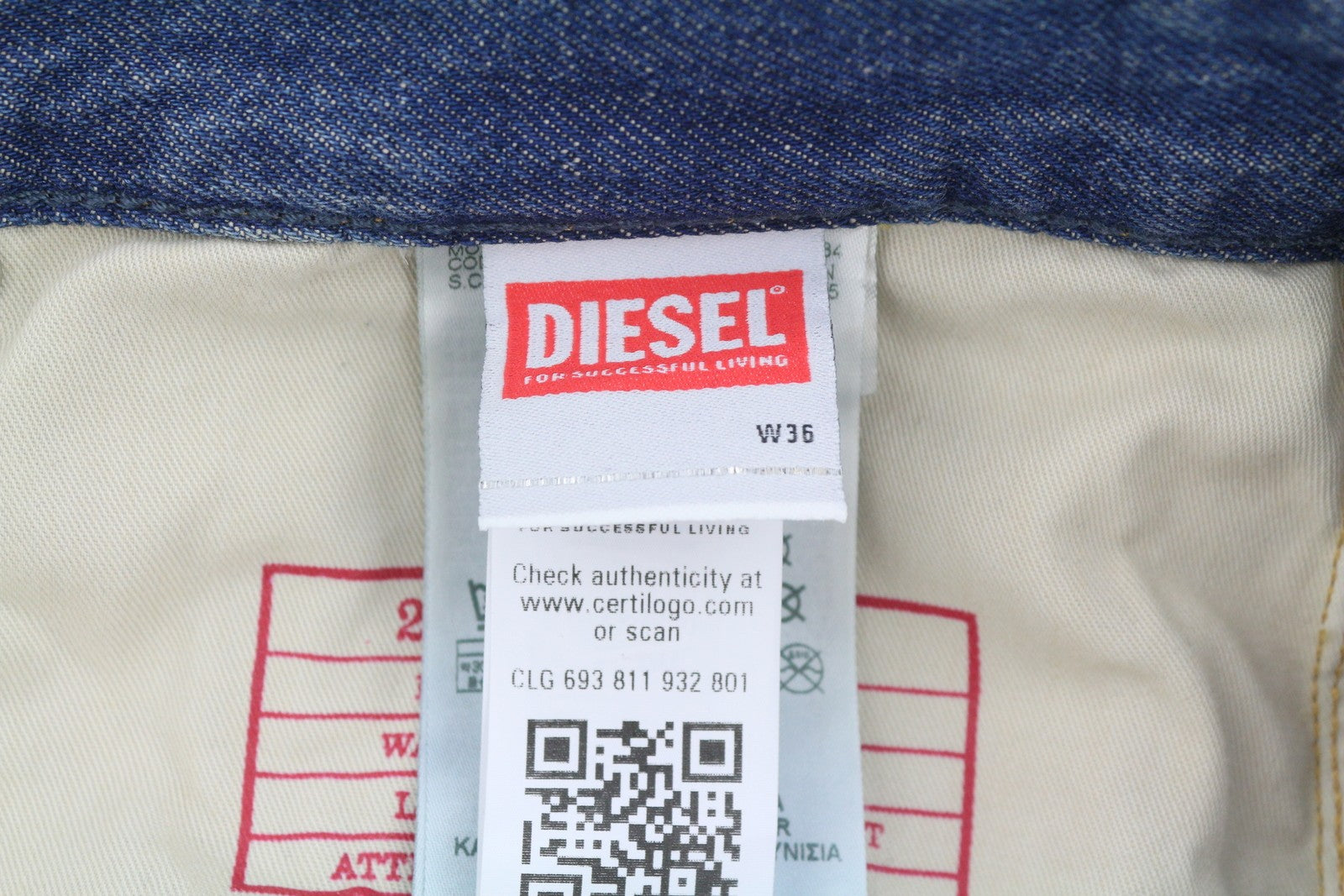 DIESEL 2001 D-Macro 0NJAN Men Jeans W36/L34 Blue Loose Fit Straight Leg RRP175