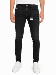DIESEL 1979 Sleenker R9G61 Men Jeans W32/L32 Black Whiskers Faded Skinny RRP150