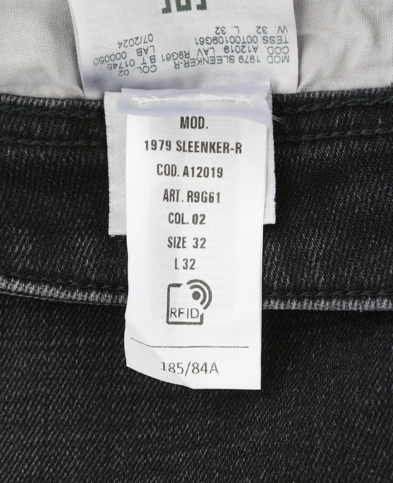 DIESEL 1979 Sleenker R9G61 Men Jeans W32/L32 Black Whiskers Faded Skinny RRP150