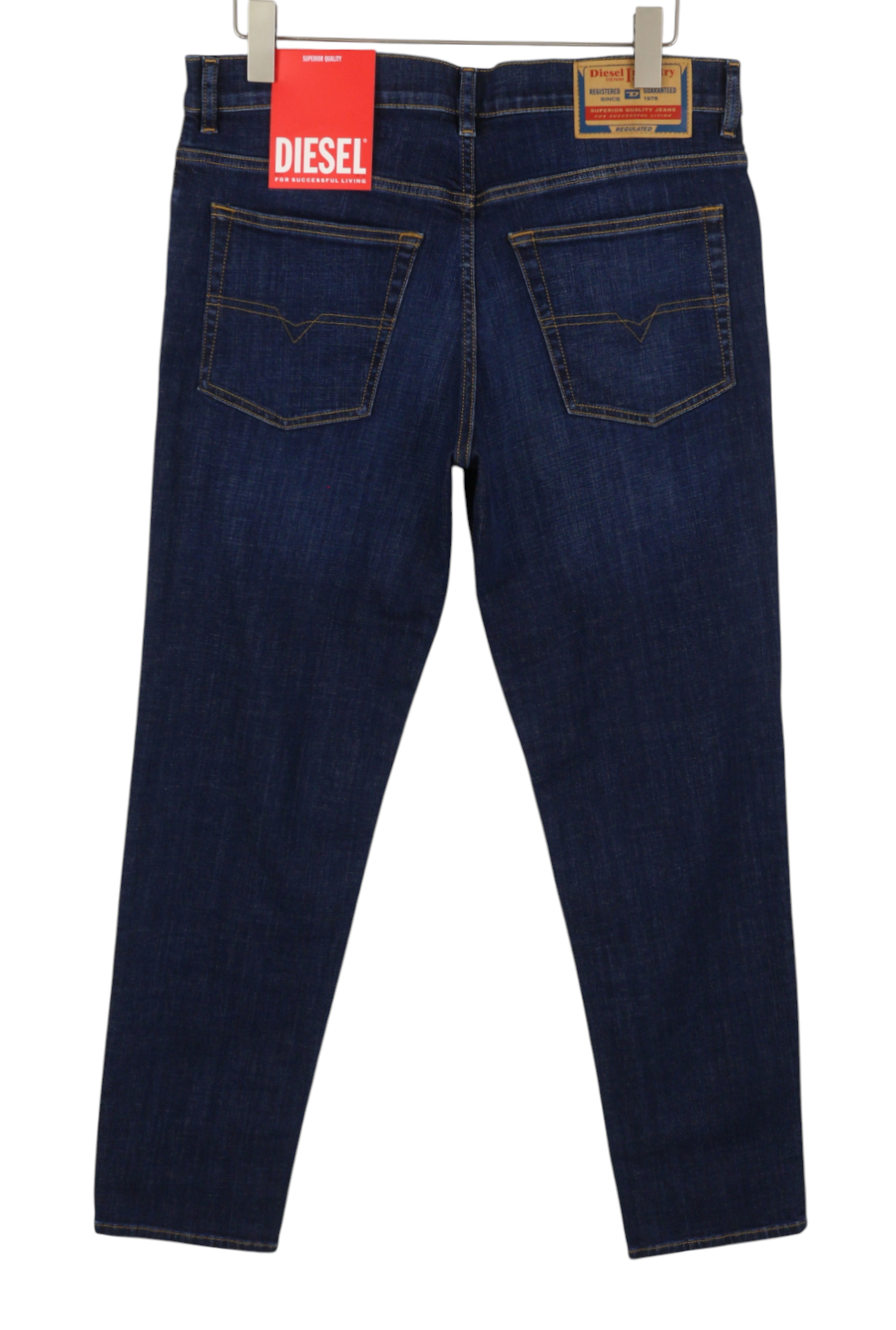 DIESEL 2023 D-Finitive 09F89 Men Jeans W32/L32 Blue Faded Tapered Fit RRP150