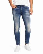DIESEL 1979 Sleenker 09J24 Men Jeans W34/L32 Blue Faded Skinny Low Waist RRP250
