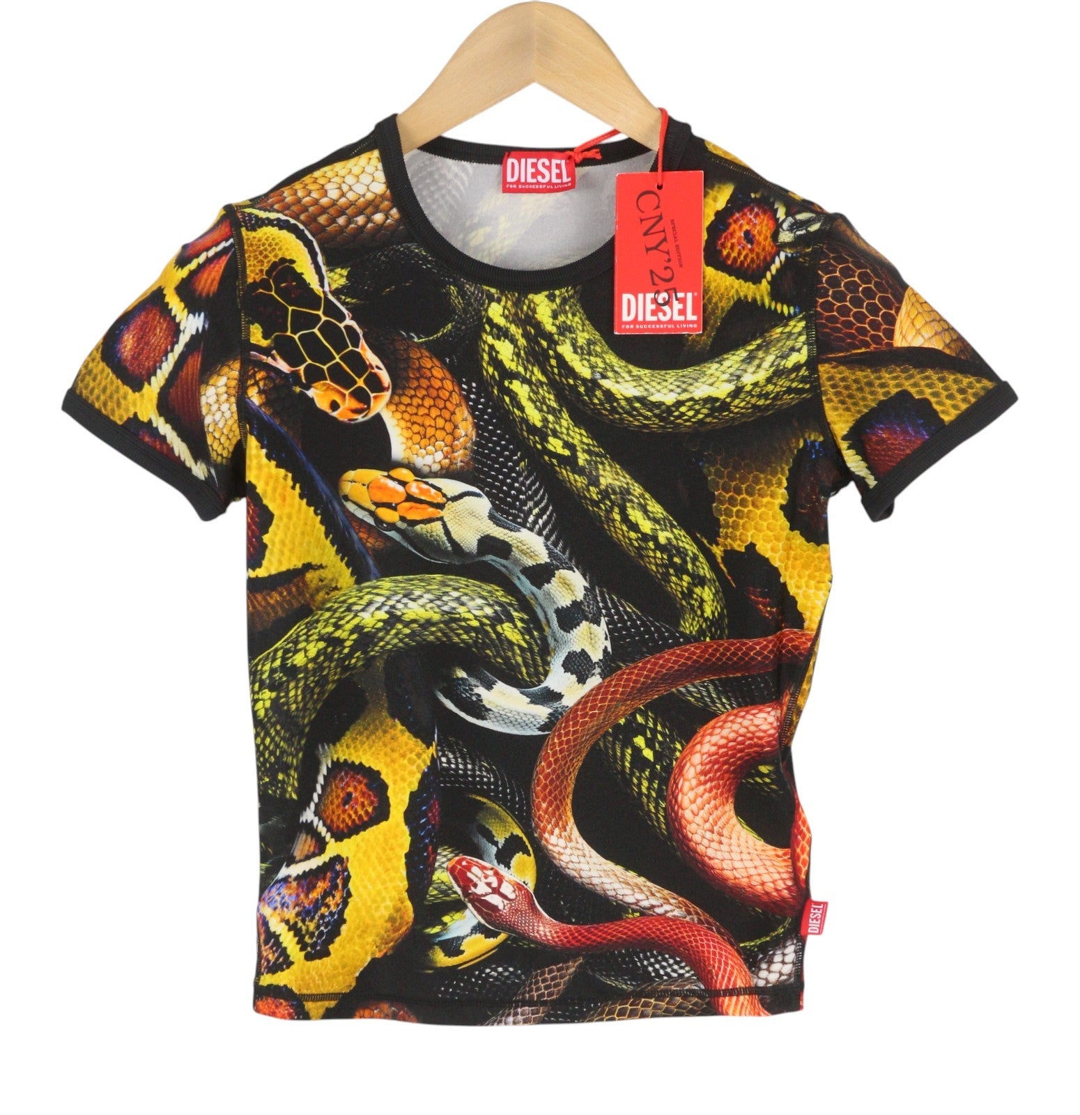 DIESEL CL-T-Uncle-Snake Women T-Shirt M Colourful Short Sleeve RRP230