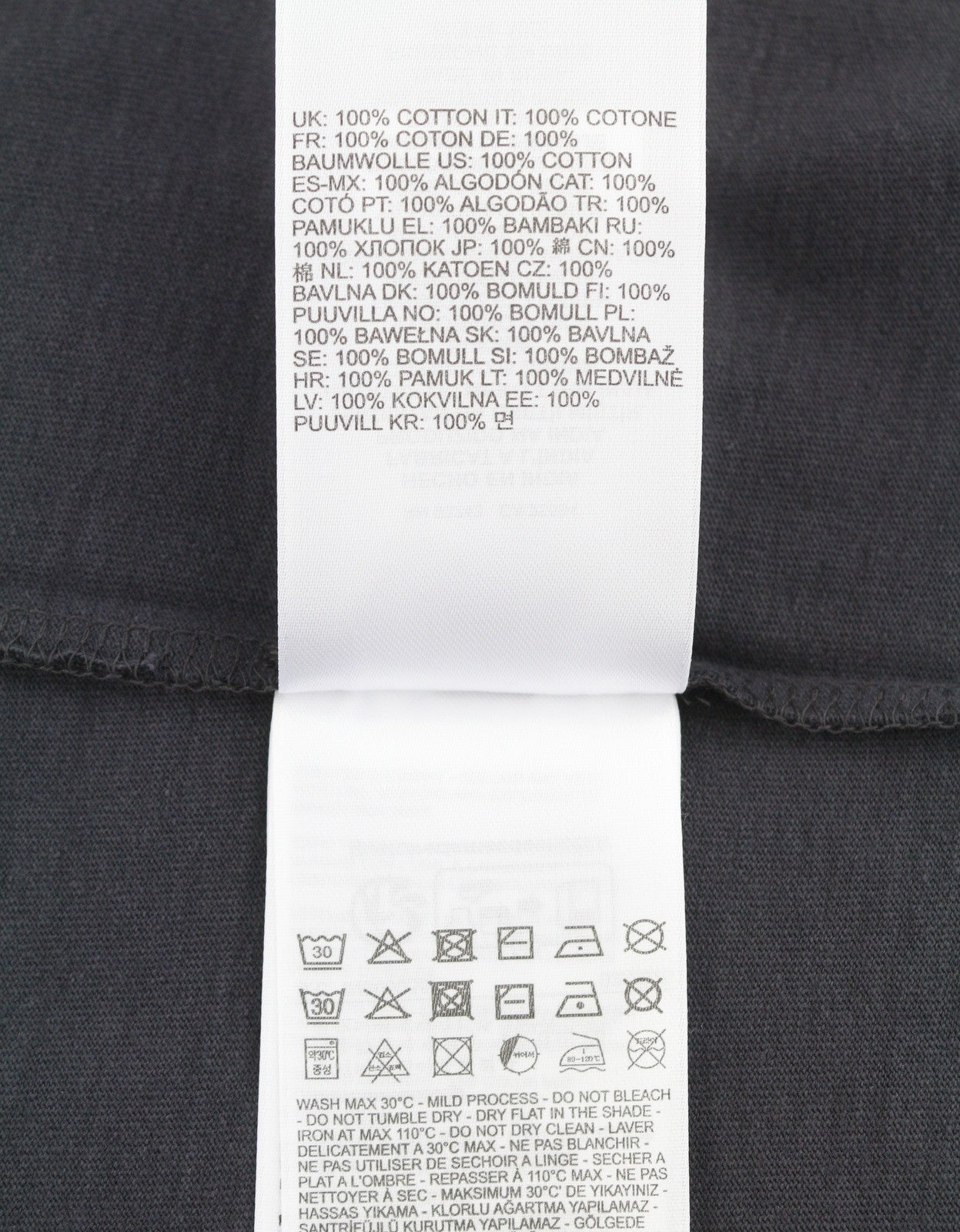 DIESEL T-Wash-Q1 Men T-Shirt XL Grey Faded Patterned Oversized Short Sleeve