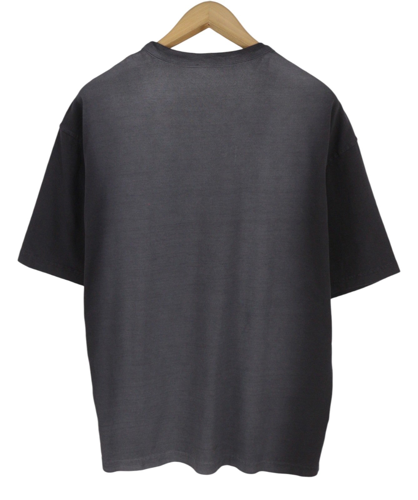 DIESEL T-Wash-Q1 Men T-Shirt L Grey Faded Patterned Oversized Short Sleeved