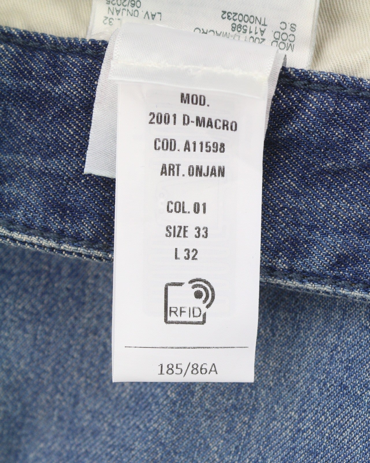 DIESEL 2001 D-Macro 0NJAN Men Jeans W33/L32 Blue Loose Fit Straight Leg RRP175