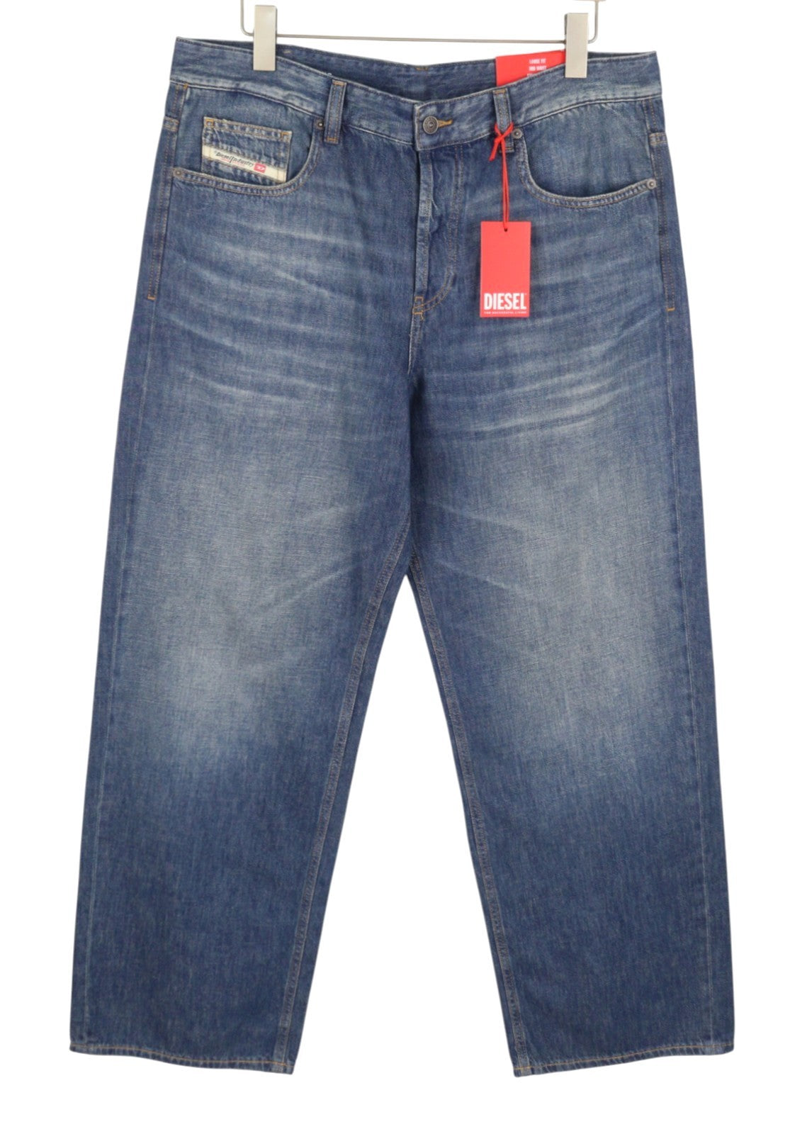 DIESEL 2001 D-Macro 0NJAN Men Jeans W33/L32 Blue Loose Fit Straight Leg RRP175