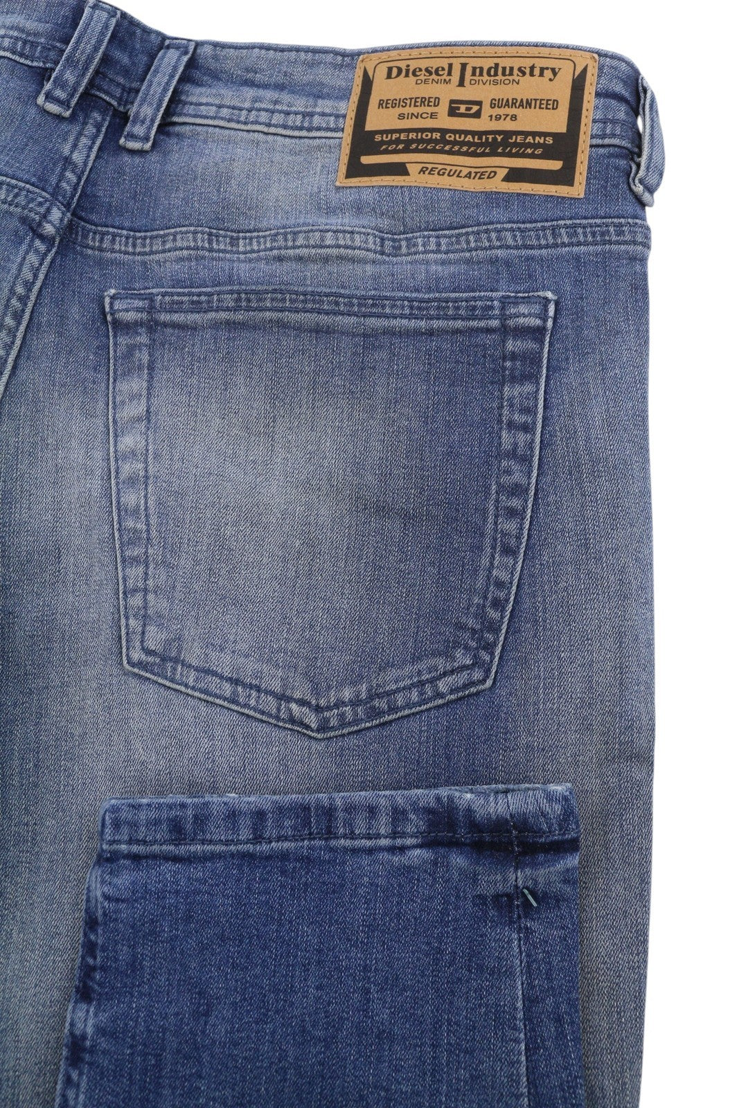 DIESEL 1979 Sleenker RBG04 Men Jeans W32/L32 Blue Distress Faded Skinny RRP195