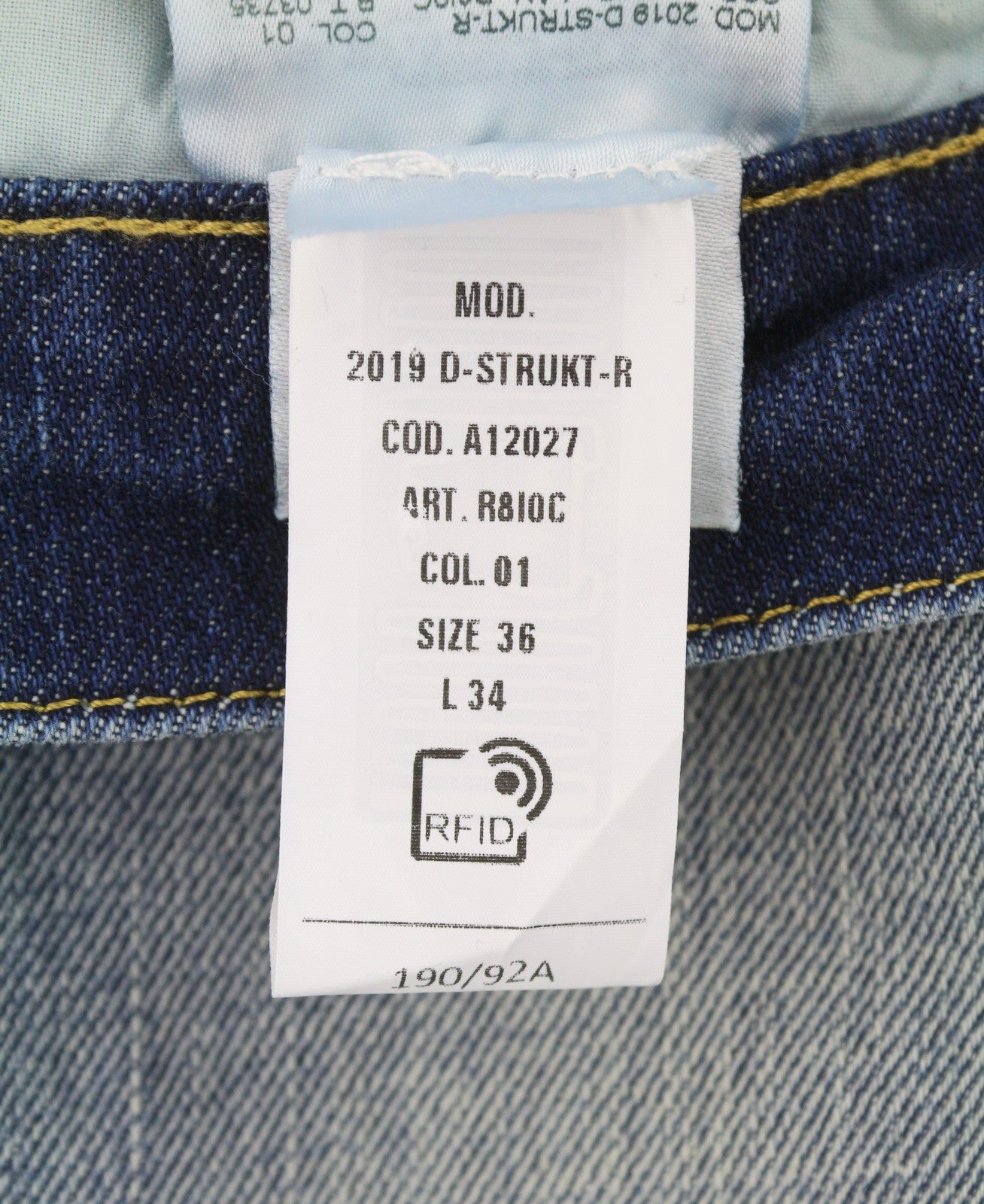 DIESEL 2019 D-Strukt R8I0C Men Jeans W36/L34 Blue Faded Distress RRP250