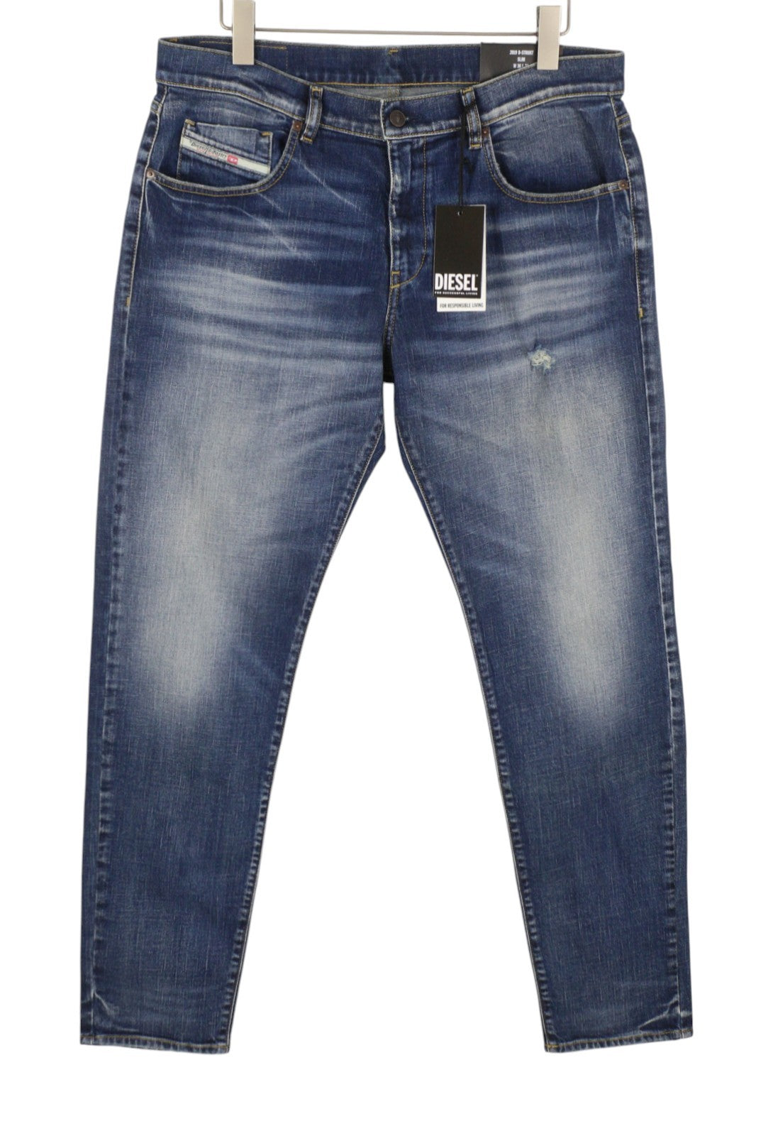 DIESEL 2019 D-Strukt R8I0C Men Jeans W36/L34 Blue Faded Distress RRP250