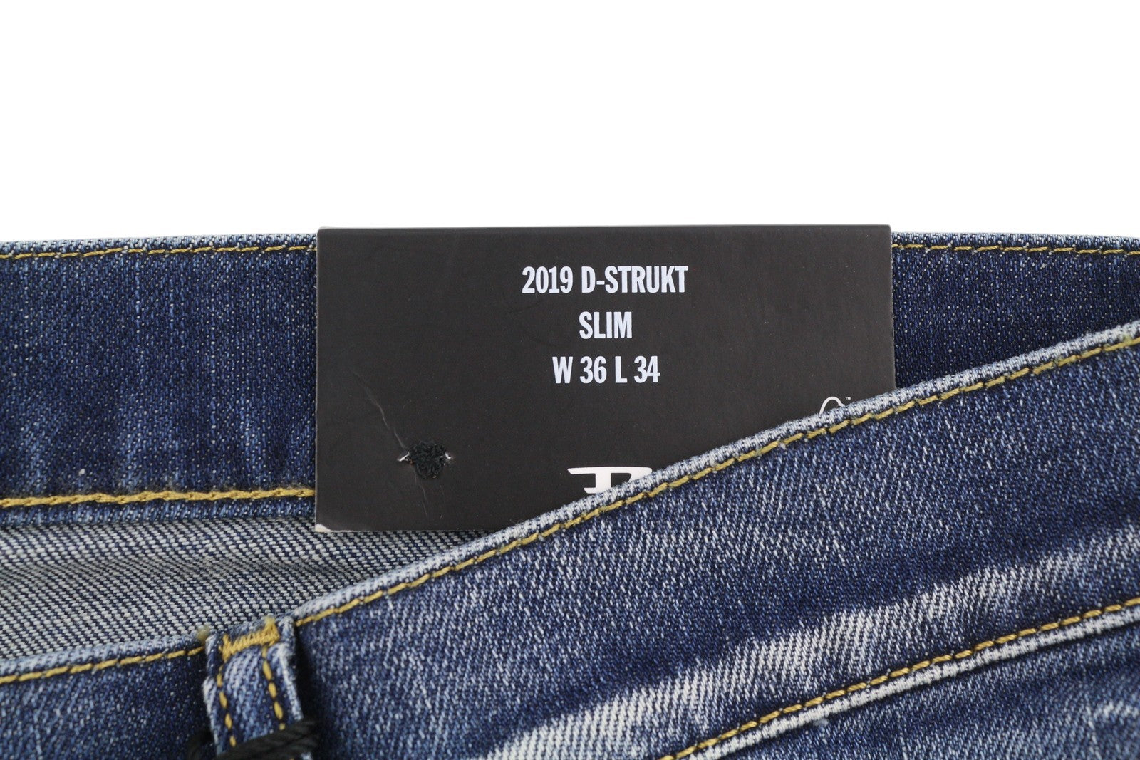 DIESEL 2019 D-Strukt R8I0C Men Jeans W36/L34 Blue Faded Distress RRP250