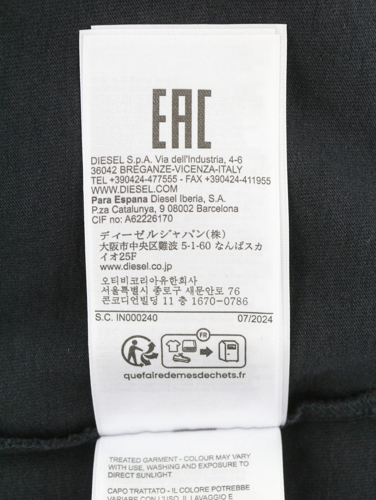 DIESEL T-Boxt-Q4 Men T-Shirt M Black Patterned Oversized Crew Short Sleeve