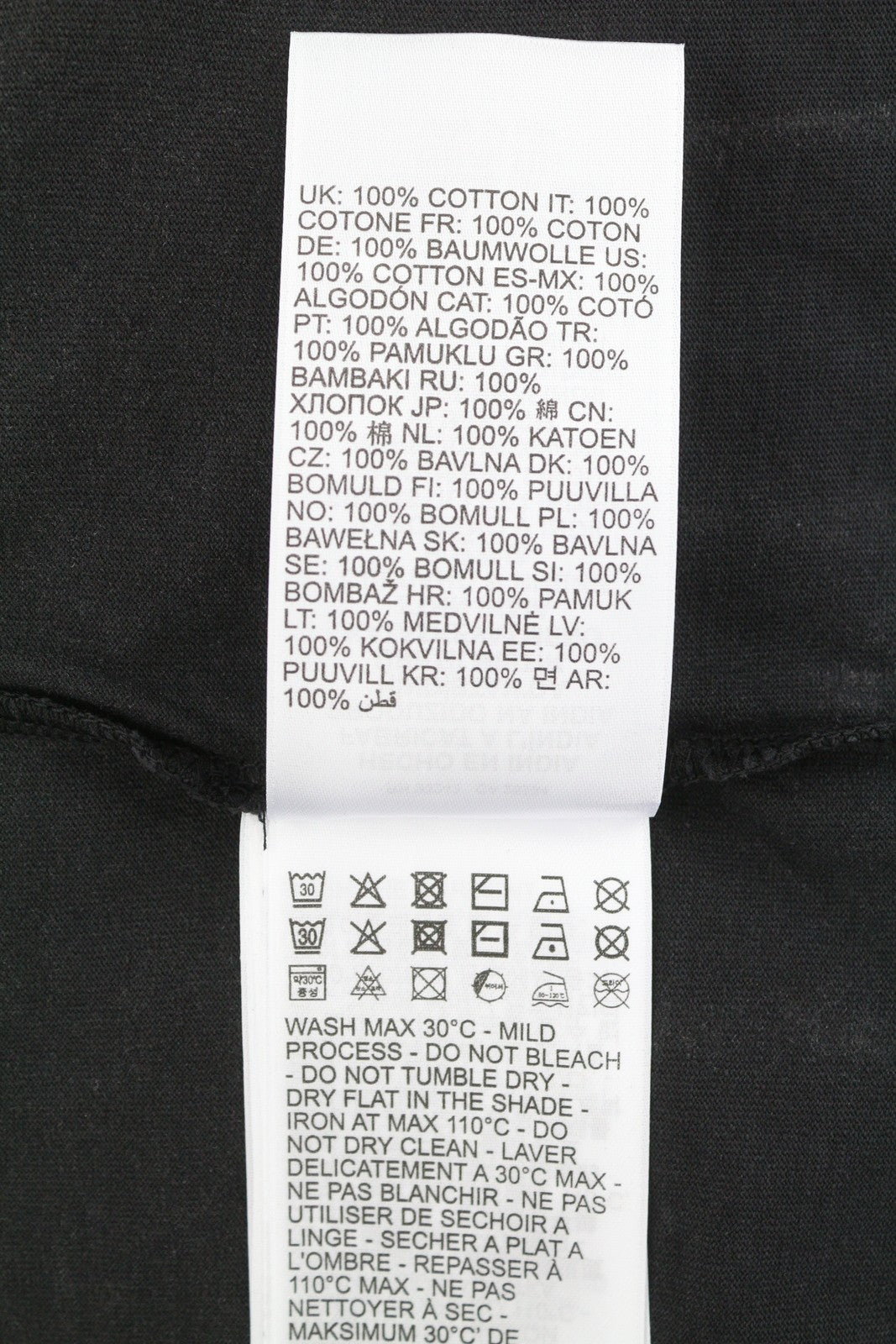 DIESEL T-Adjust-R21 Men T-Shirt 2XL Black Tie-Dyed Print Crew Neck Short Sleeved