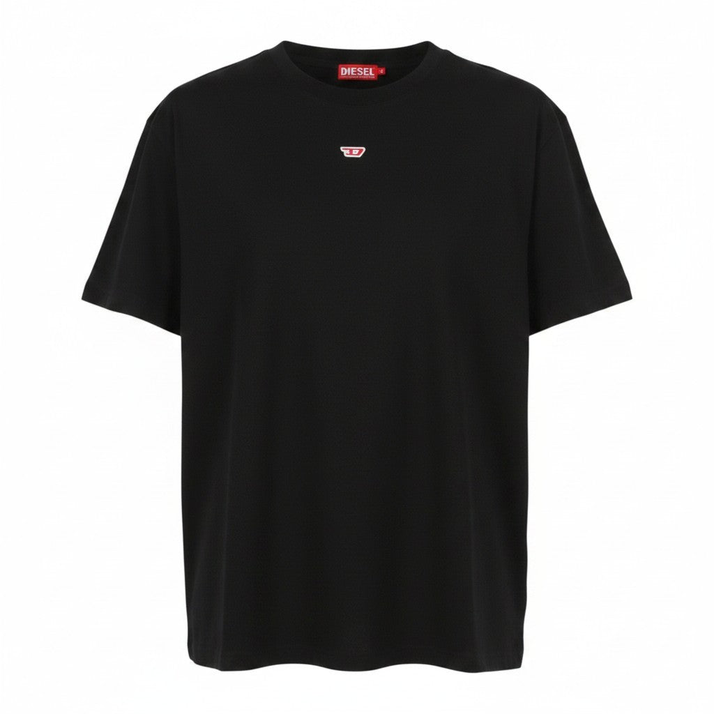 DIESEL T-Diegor-D Men T-Shirt L Black Cotton Tricot Crew Neck Short Sleeve