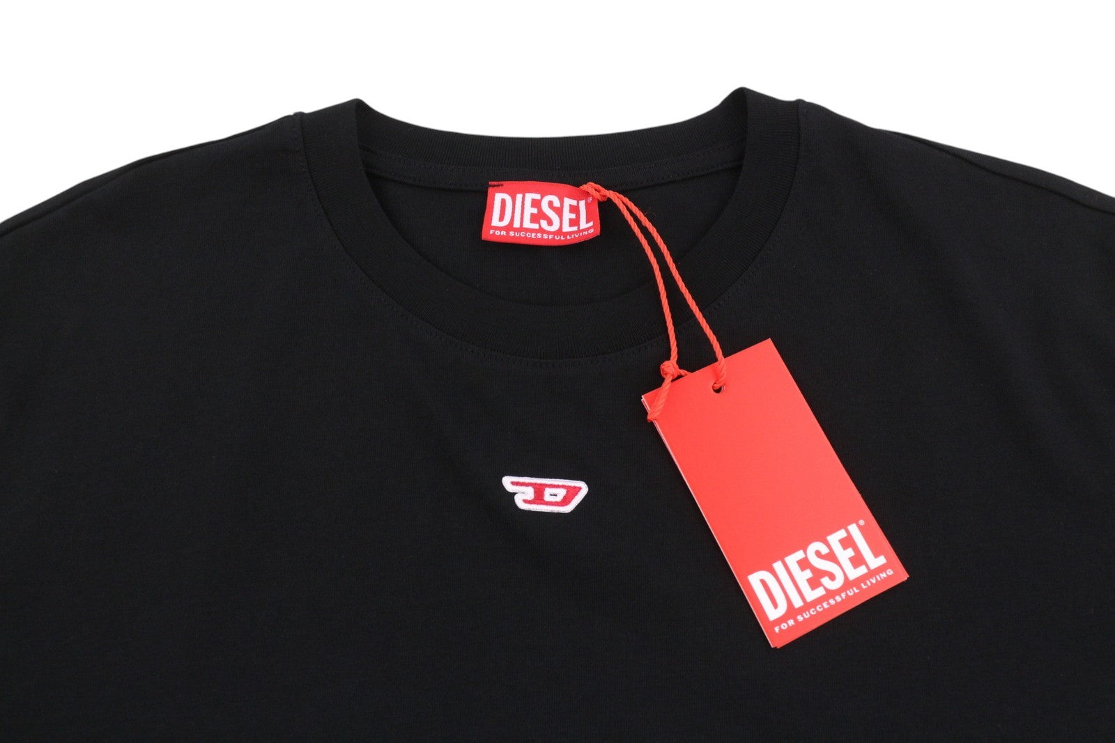 DIESEL T-Diegor-D Men T-Shirt L Black Cotton Tricot Crew Neck Short Sleeve