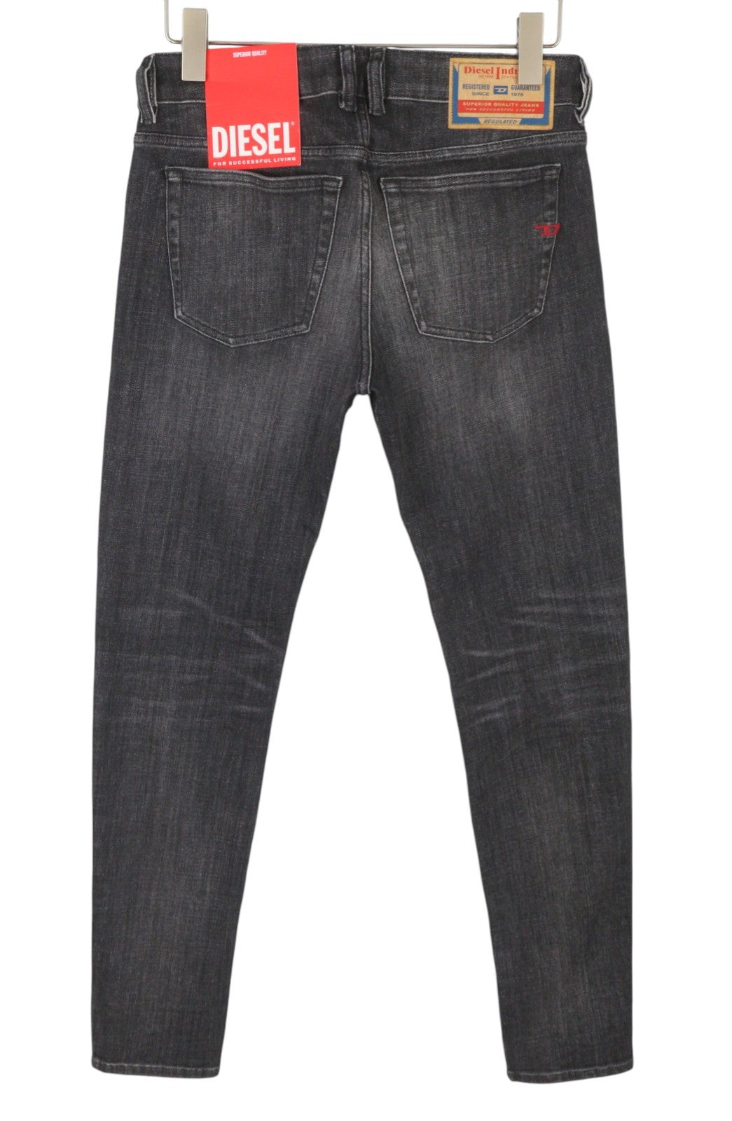 DIESEL 1979 Sleenker 09G36 Men's Jeans W30/L32 Black Faded Low Waist Skinny Fit