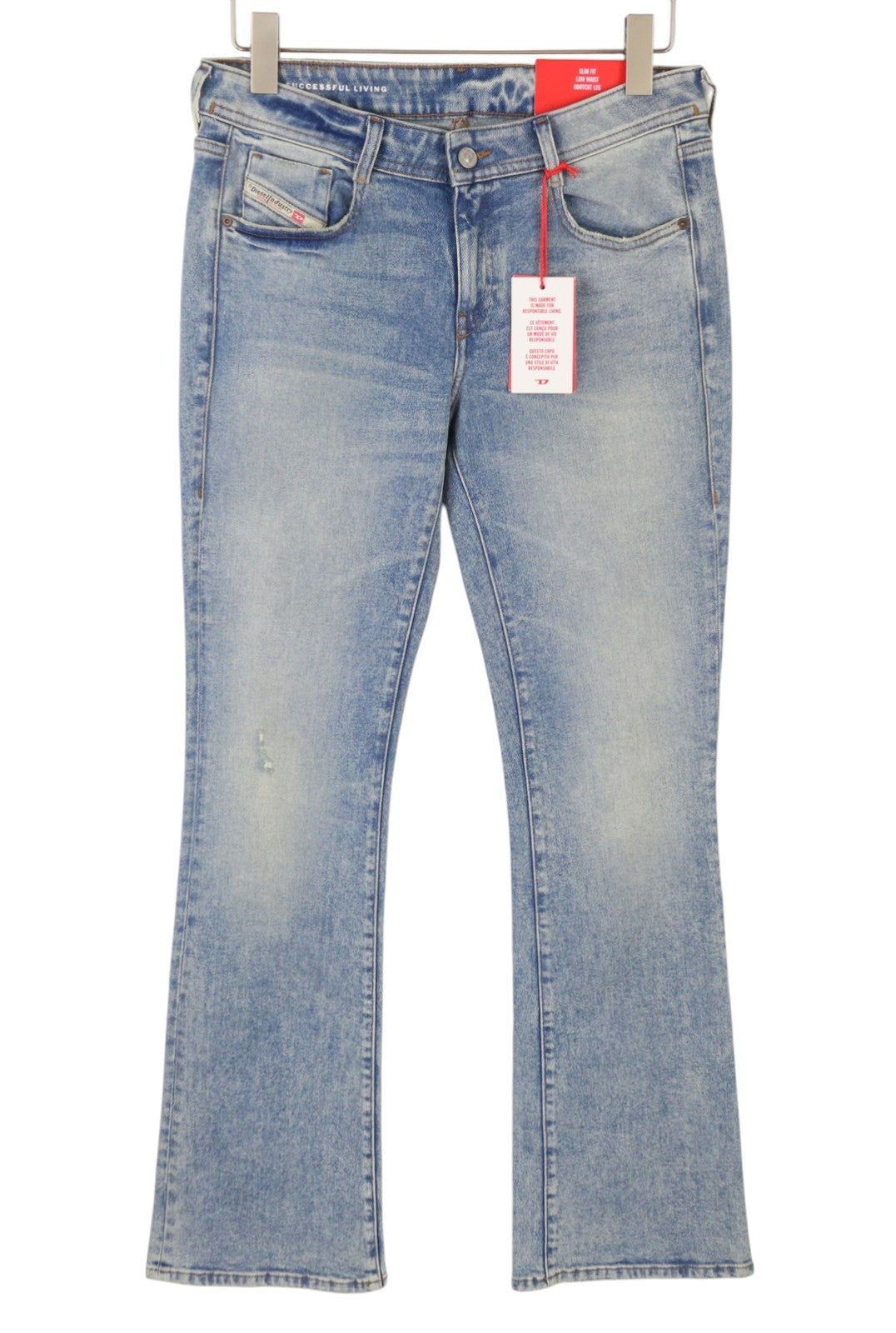 DIESEL 1969 D-Ebbey 09E86 Women's Jeans W30/L32 Blue Faded Low Waist Bootcut