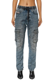 DIESEL D-Ursy Jogg 068EZ Women's Jeans W26 Blue Whiskers Faded Cargo Denim