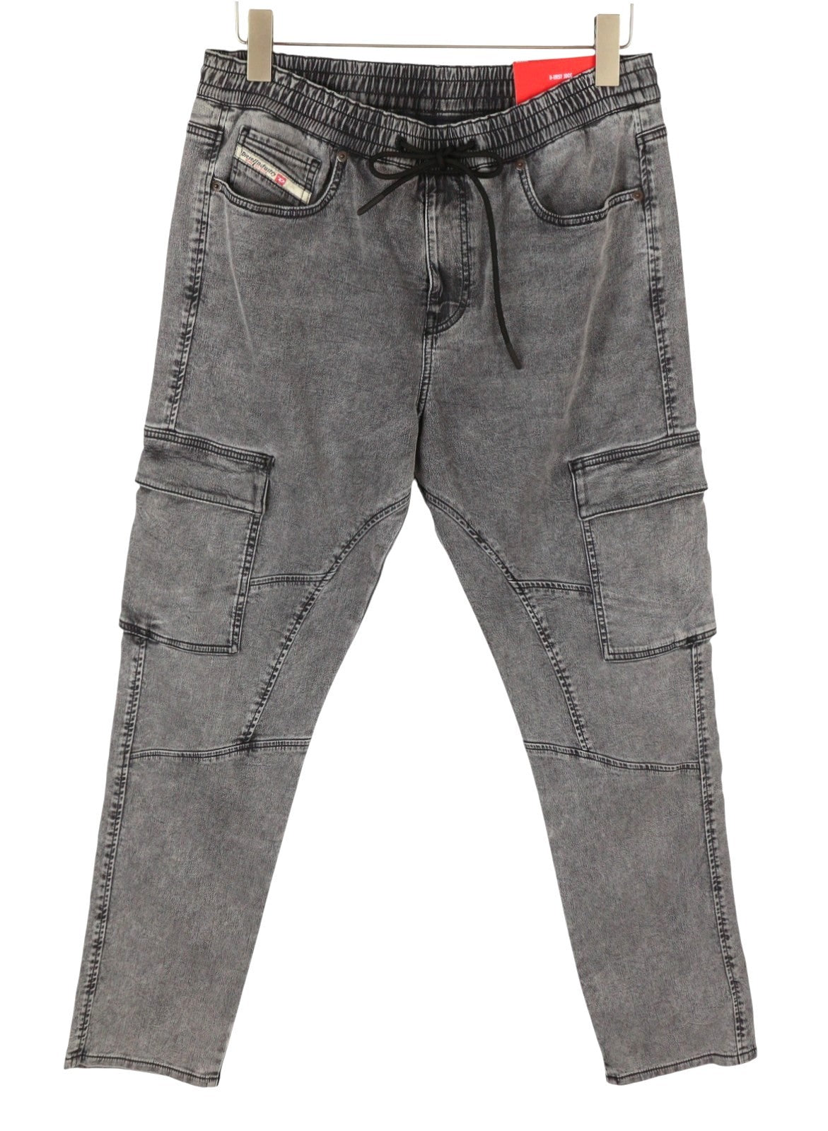 DIESEL D-Ursy Jogg 068DW Women's Jeans W29 Grey Whiskers Faded Cargo Denim