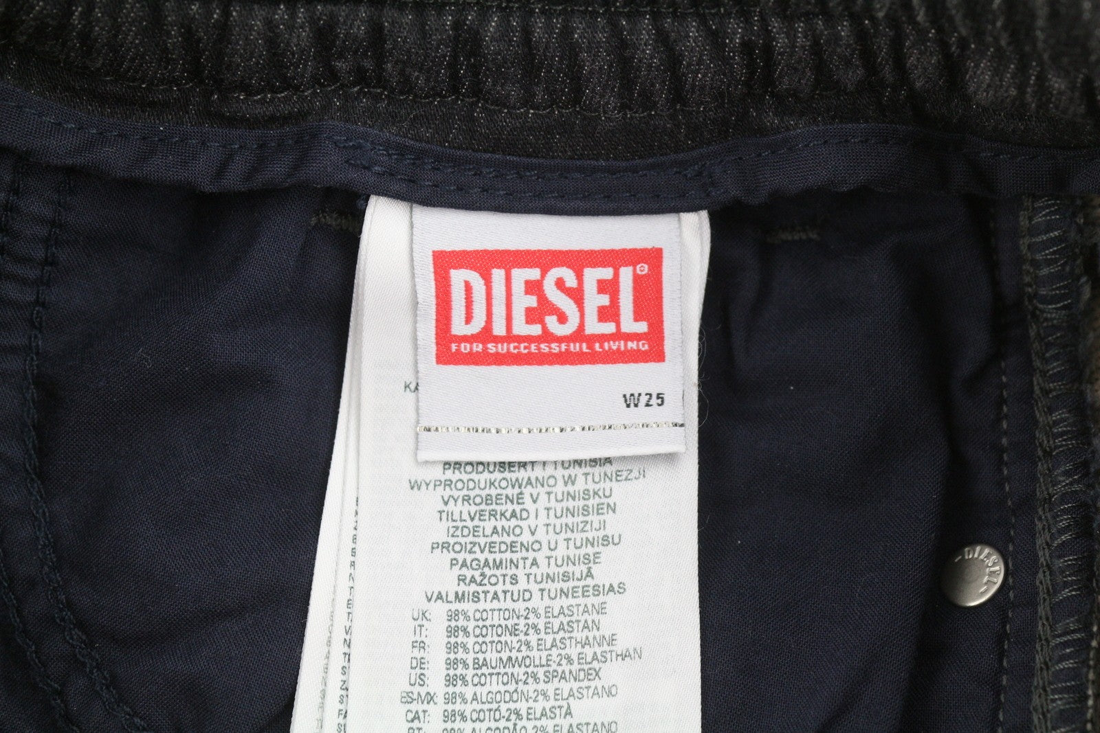 DIESEL D-Ursy-Ne 069ZF Women's Jeans W25 Dark Grey Faded Cargo Denim