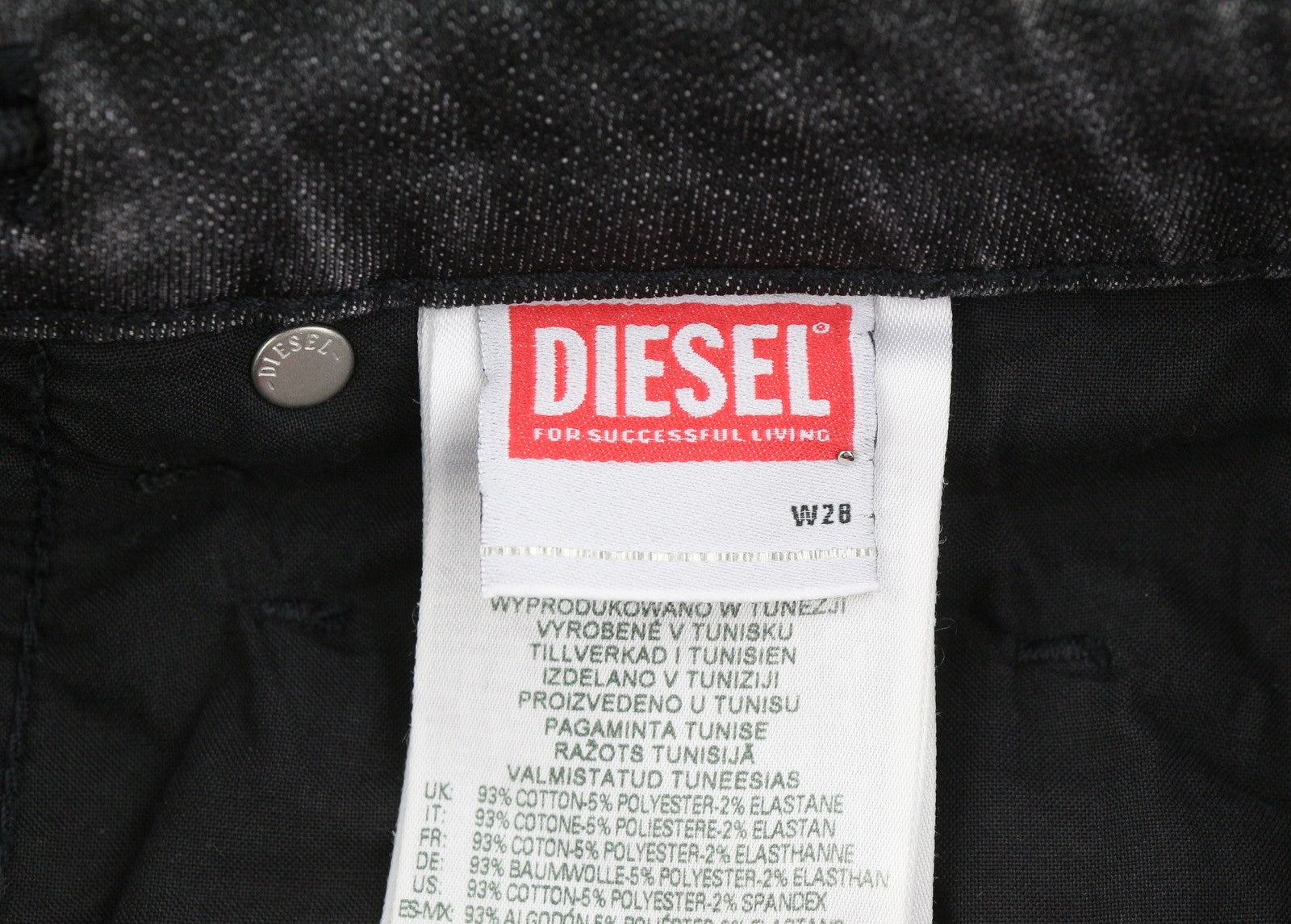 DIESEL Krooley Jogg 09F01 Men's Jeans W28/L32 Black Whiskers Faded Slim Fit