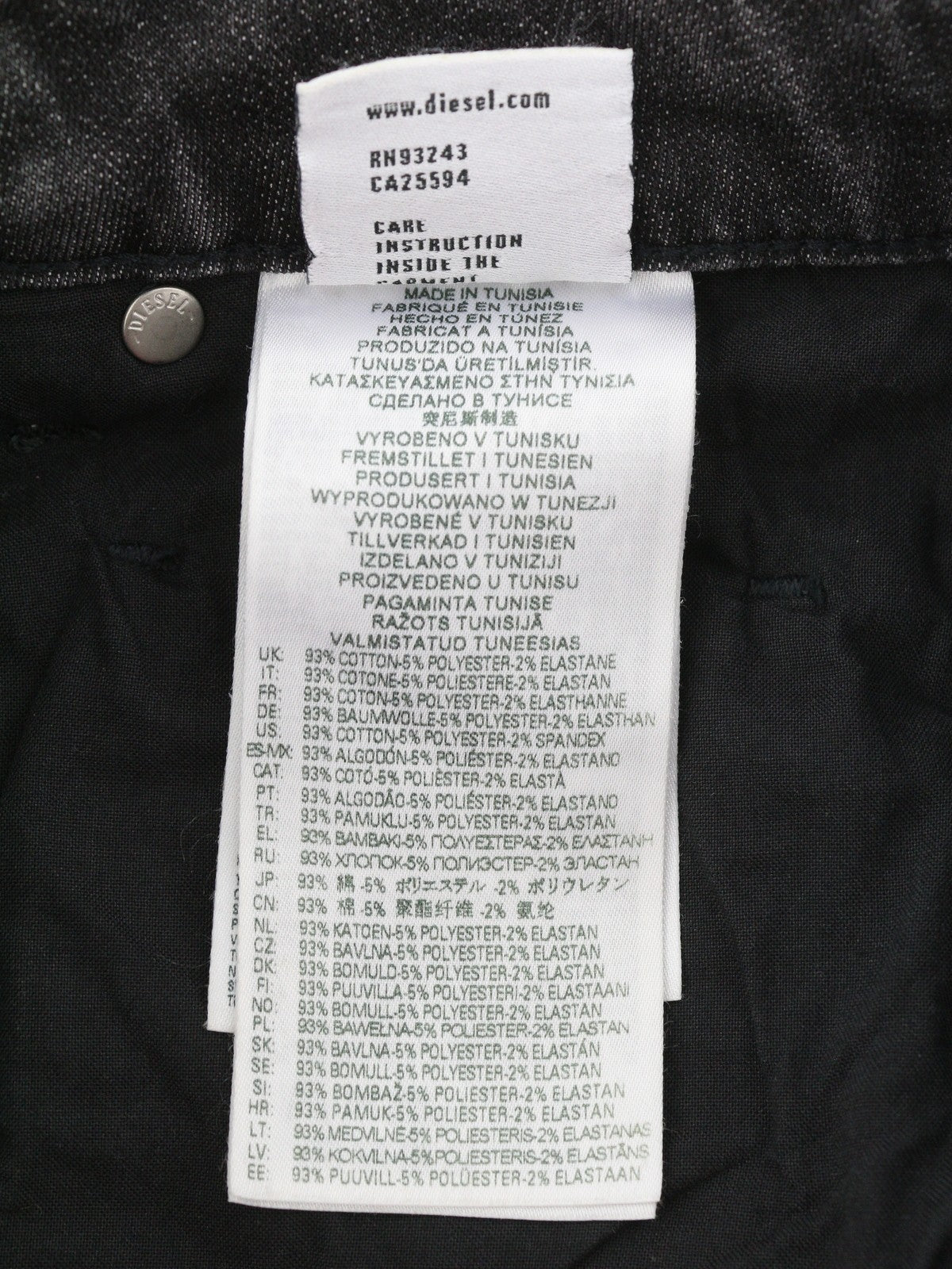 DIESEL Krooley Jogg 09F01 Men's Jeans W28/L32 Black Whiskers Faded Slim Fit