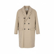 SCOTCH & SODA Men's Coat M Light Beige Melange Wool Blend Double-Breasted