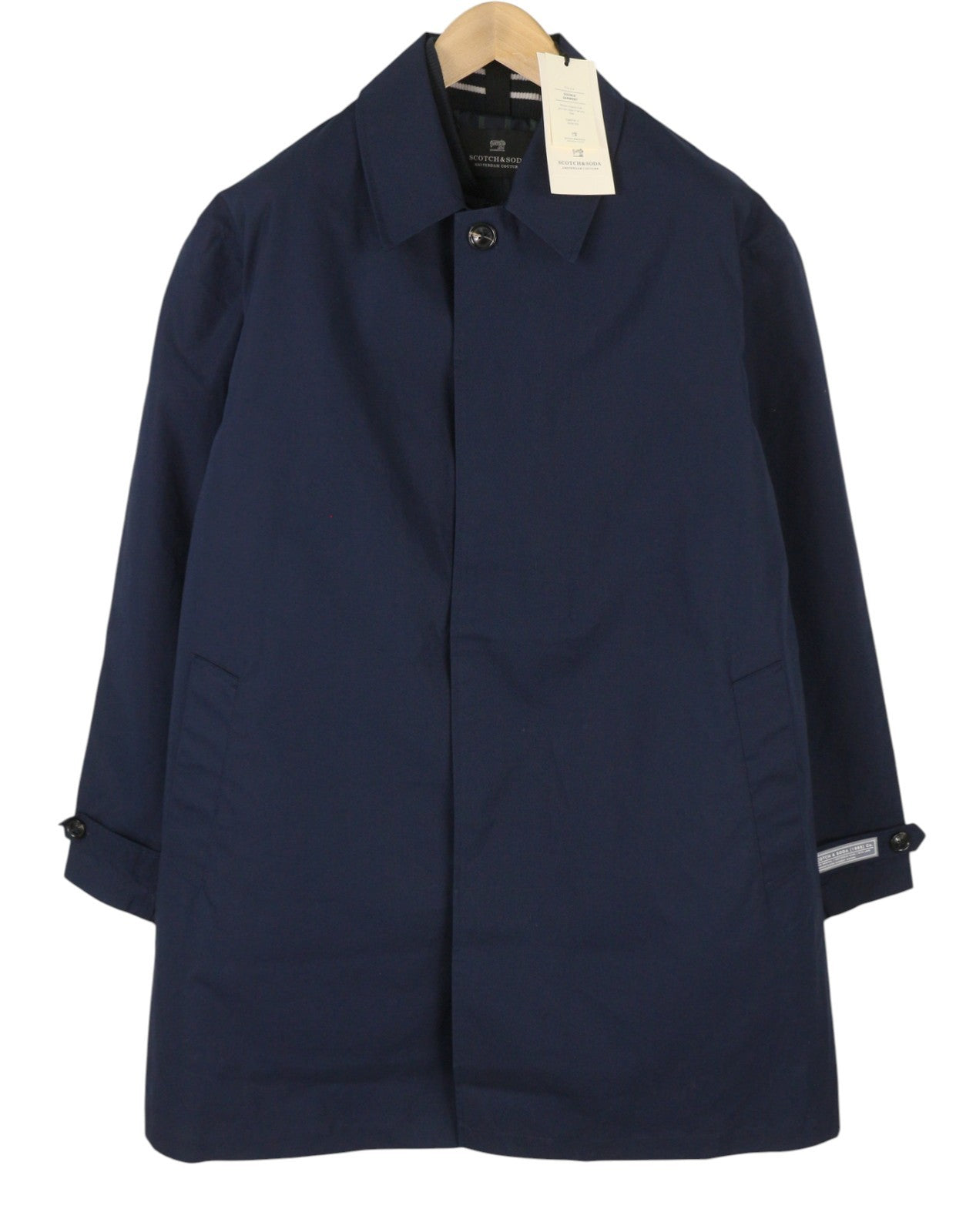 SCOTCH & SODA Men's Jacket M Dark Blue Double Garment Hidden Button Mid-Length
