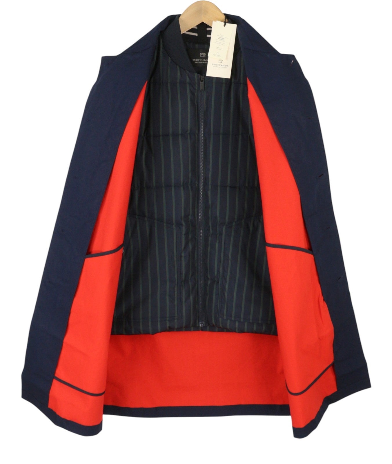 SCOTCH & SODA Men's Jacket M Dark Blue Double Garment Hidden Button Mid-Length