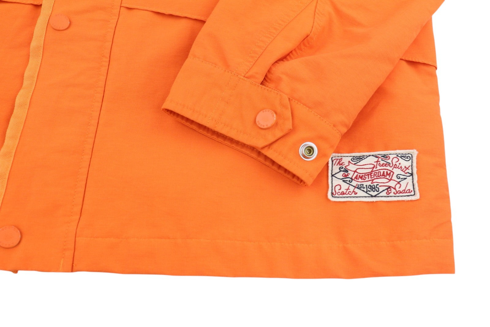 SCOTCH & SODA Men's Jacket L Orange Hooded Unlined Full Zip Lightweight