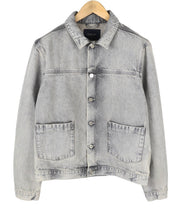 SCOTCH & SODA Men's Jacket L Grey Faded Patch Pockets Button-Up Spread Denim
