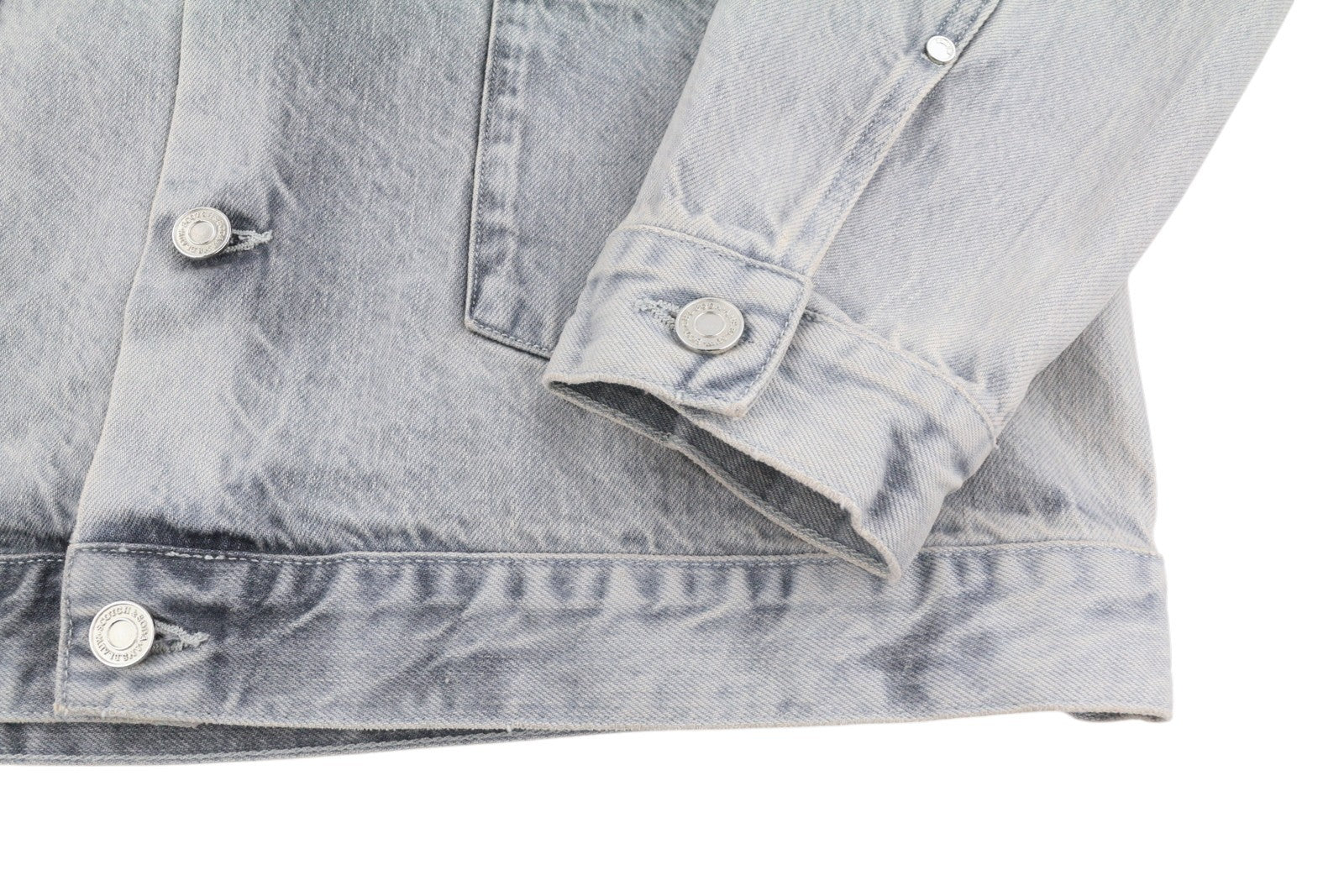 SCOTCH & SODA Men's Jacket L Grey Faded Patch Pockets Button-Up Spread Denim