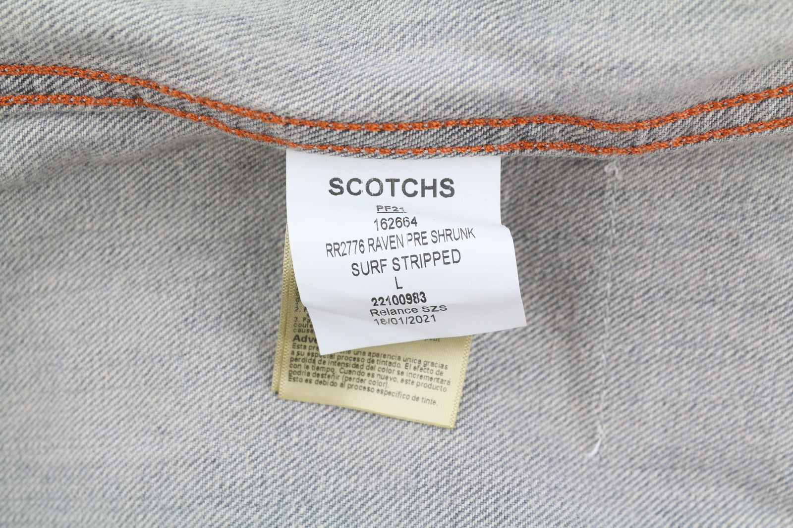 SCOTCH & SODA Men's Jacket L Grey Faded Patch Pockets Button-Up Spread Denim