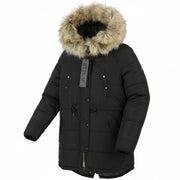 REPLAY Women's Jacket M Black Padded Quilted Drawstring Waist Parka