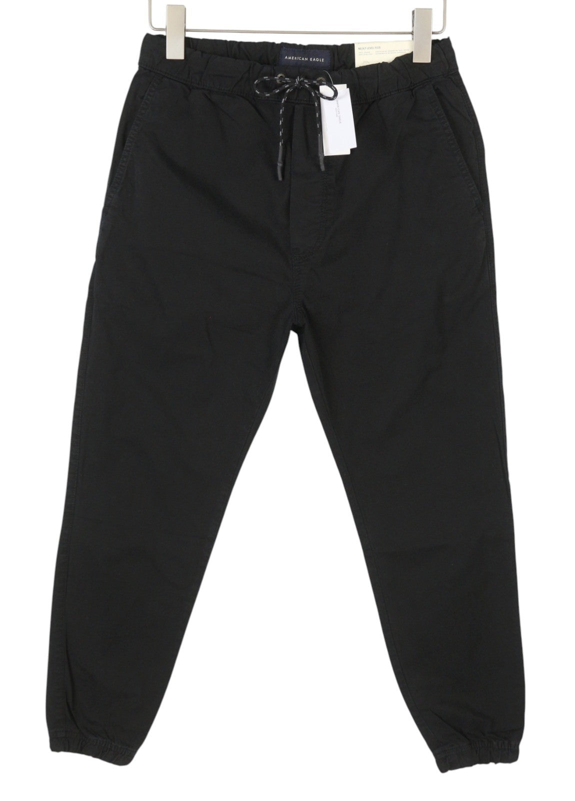 AMERICAN EAGLE OUTFITTERS Twill Jogger Men's Trousers S Black Flex Stretch