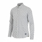 SCOTCH & SODA Ams Couture Men Shirt L White Navy Patterned Long Sleeved Cotton