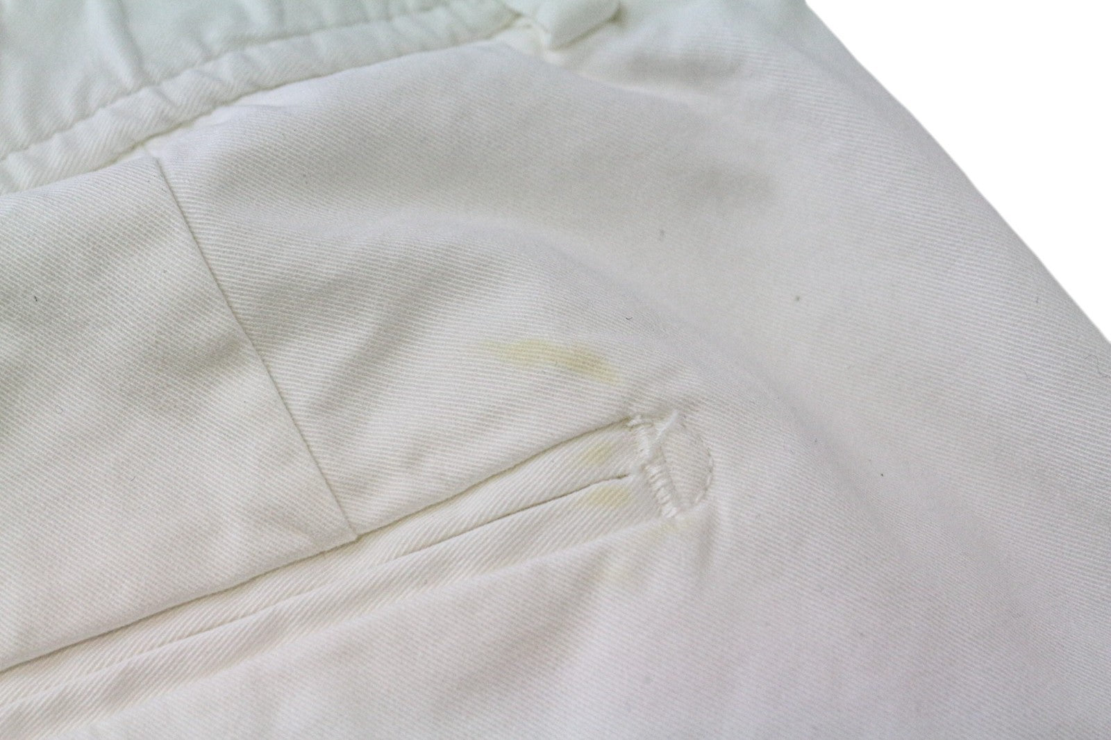 SUITSUPPLY Porto Men Shorts UK38R W37 White Cotton Stretch Summer Flat Front