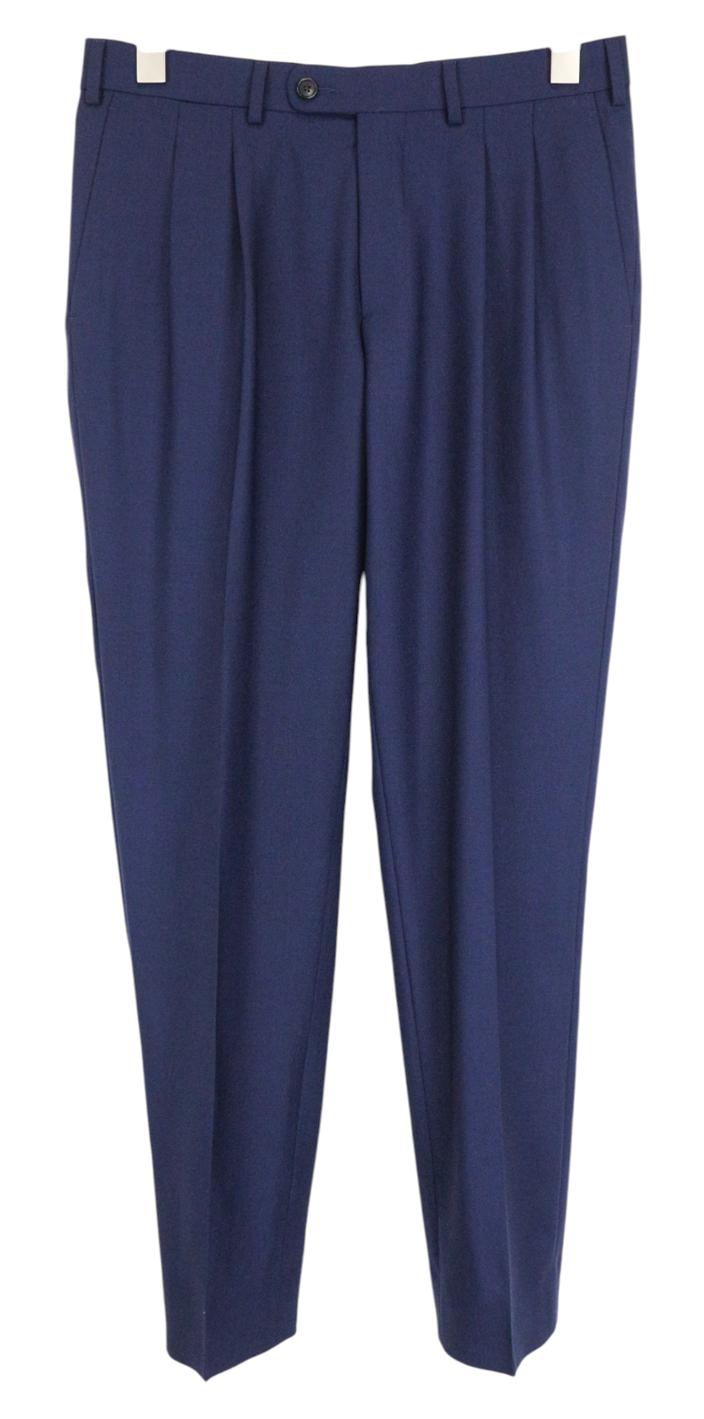 SUITSUPPLY Brescia Men Trousers UK36S Blue Pure Wool Pleated Classic Formal