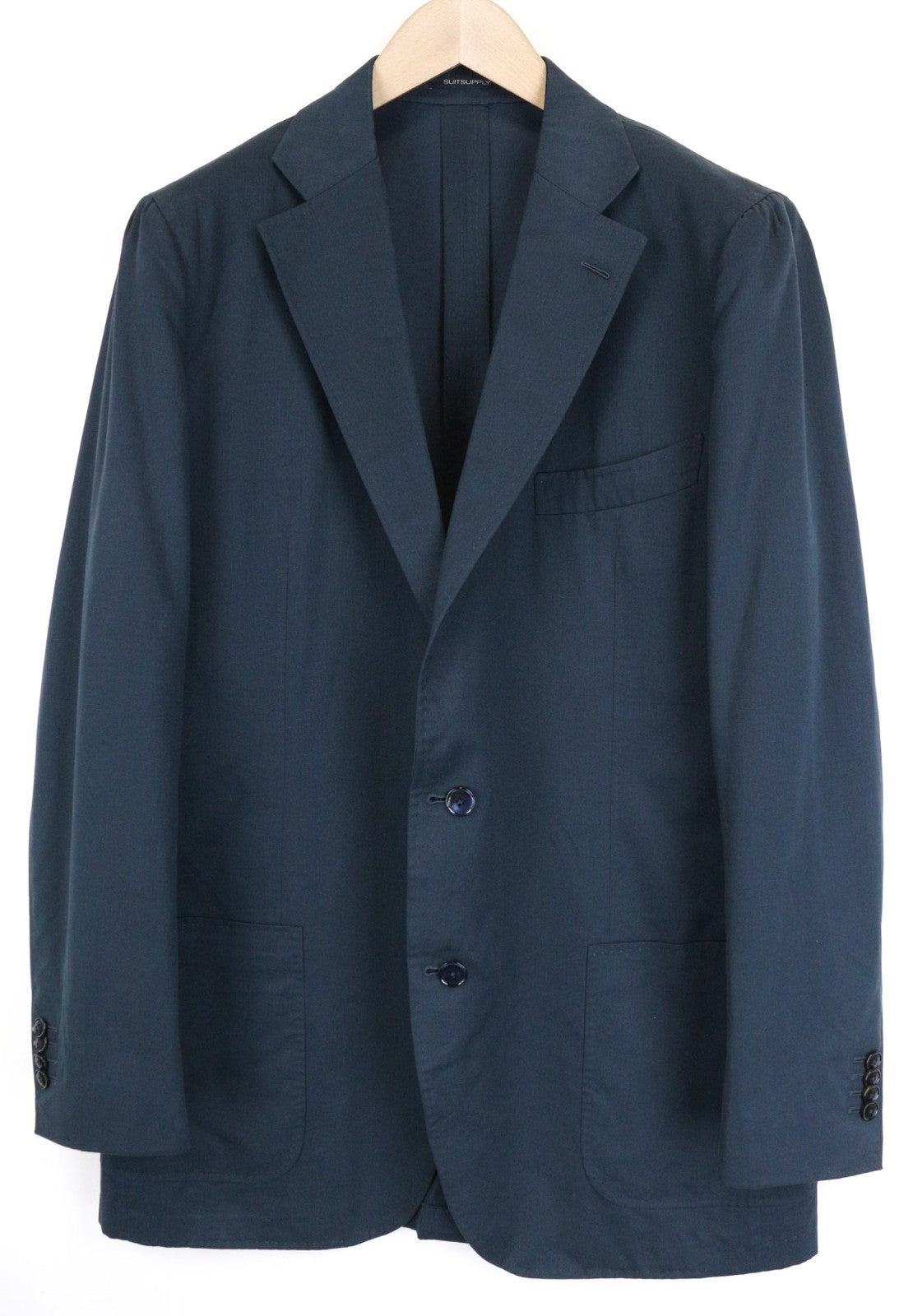 SUITSUPPLY La Spalla Men Blazer UK48L Blue Green Cotton Cashmere Unlined