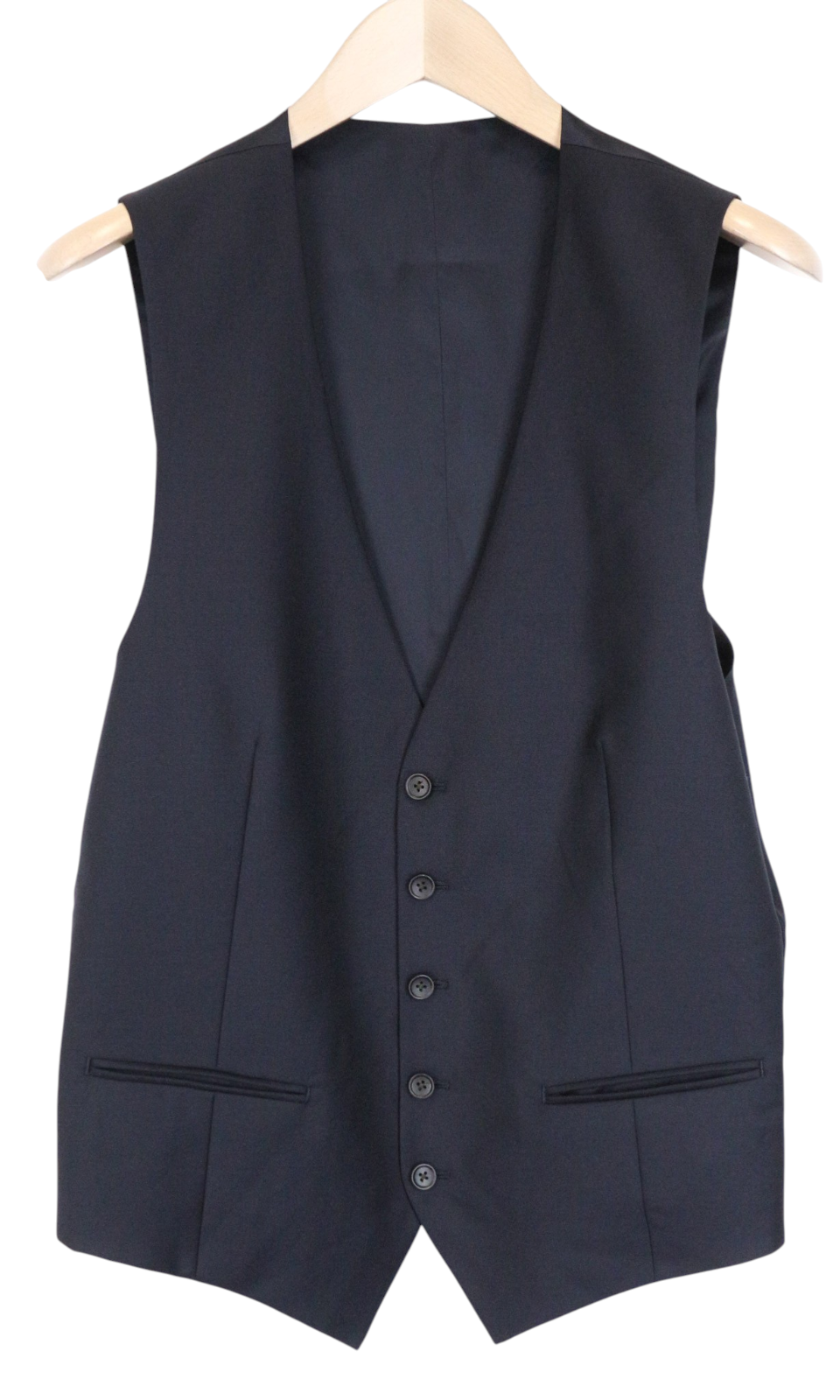 SUITSUPPLY Ferrara Men Suit UK40L Waistcoat Trousers Pure Wool Dark Blue 2 Piece