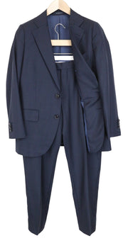 SUITSUPPLY La Spalla Men Suit UK38S Single-Breasted Pleated Wool Blue 2 Piece