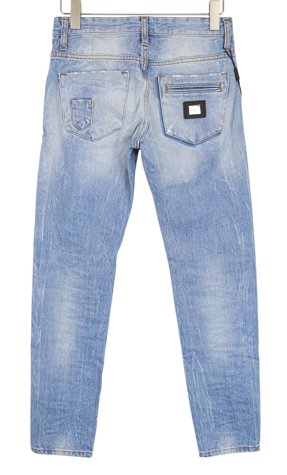 TAKESHY KUROSAWA Men Jeans W30 Slim Fit Pure Cotton Blue Painted Washed