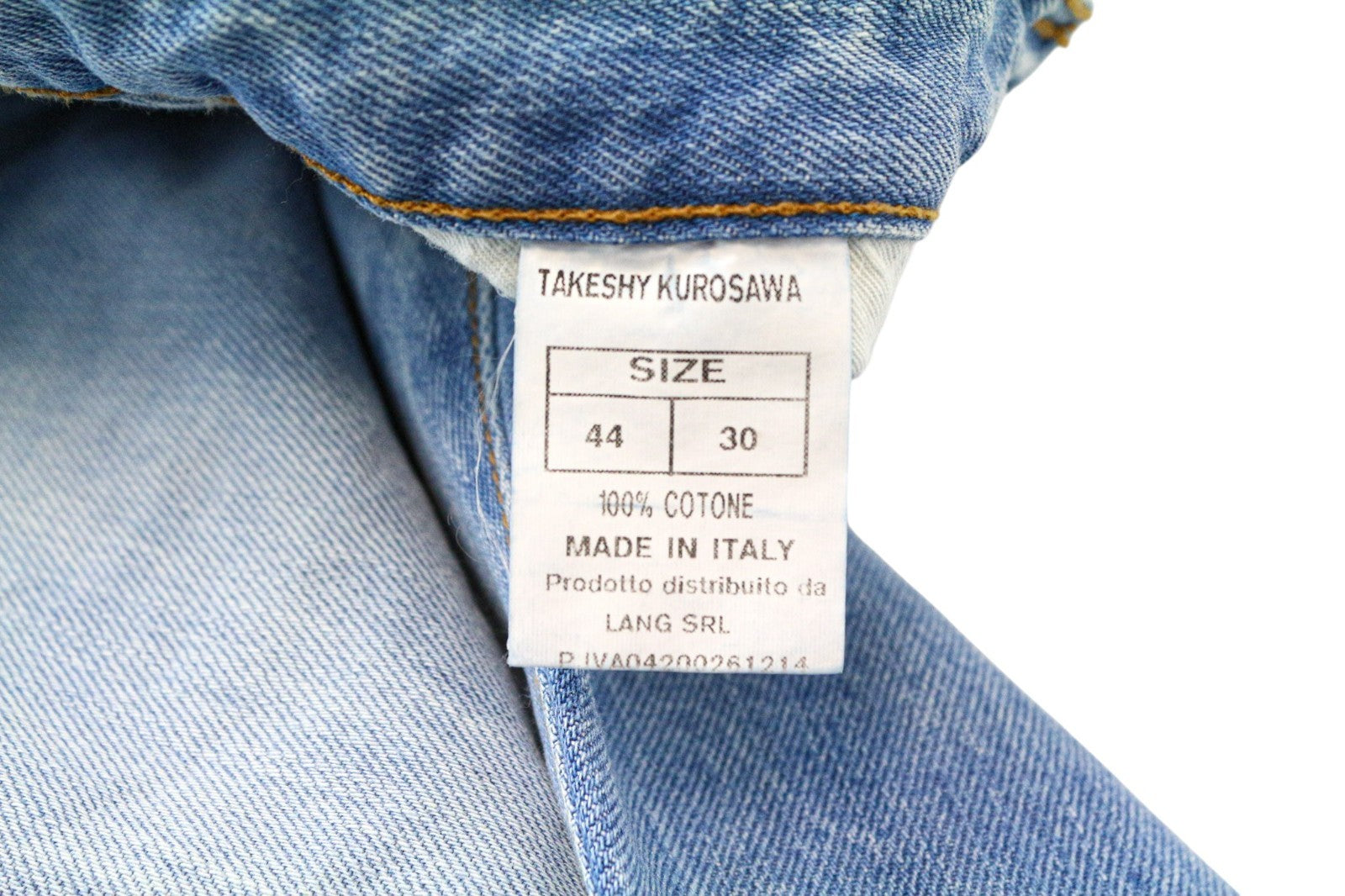 TAKESHY KUROSAWA Men Jeans W30 Slim Fit Pure Cotton Blue Painted Washed