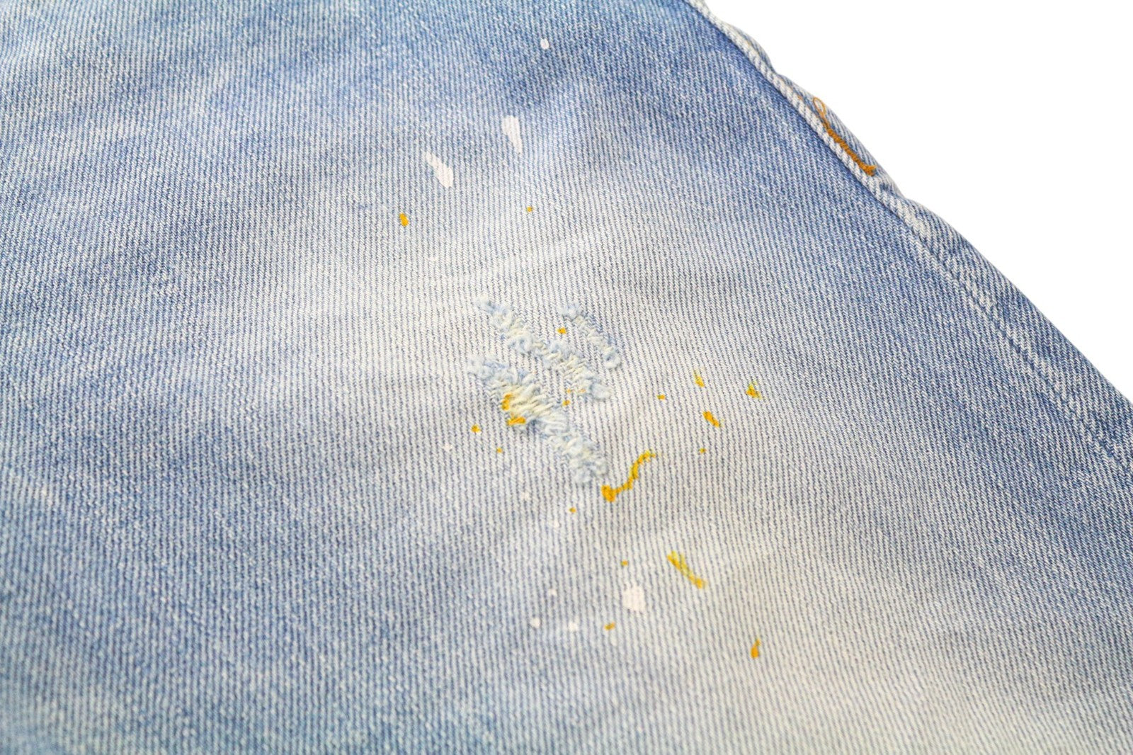 TAKESHY KUROSAWA Men Jeans W30 Slim Fit Pure Cotton Blue Painted Washed