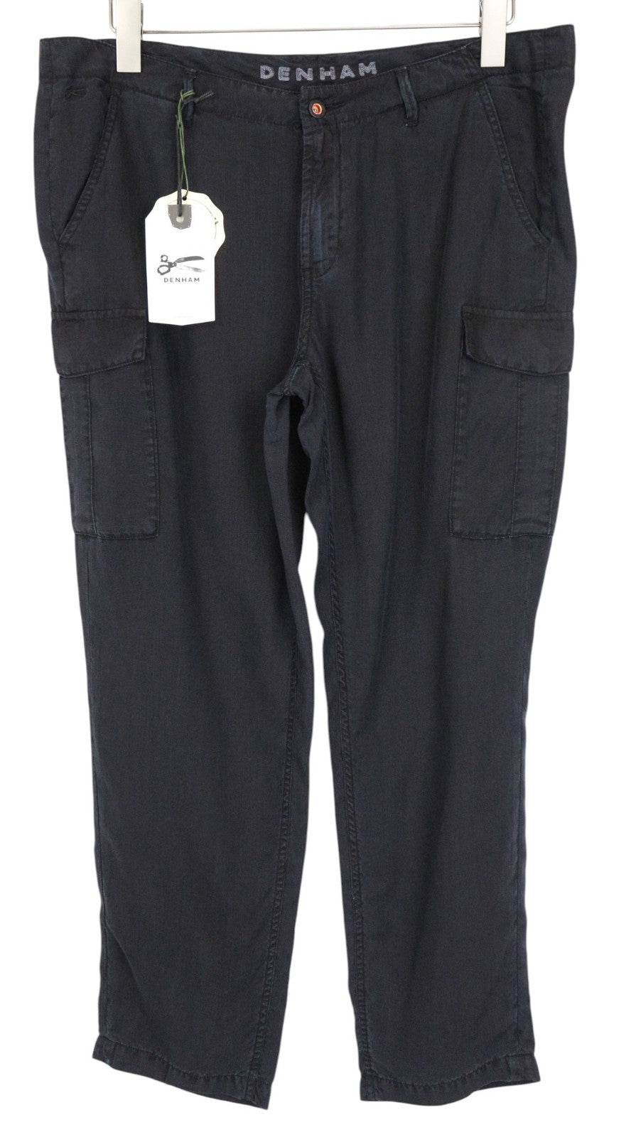 DENHAM Tara Women Trousers W30/L28 Relaxed Fit Black Casual Cargo