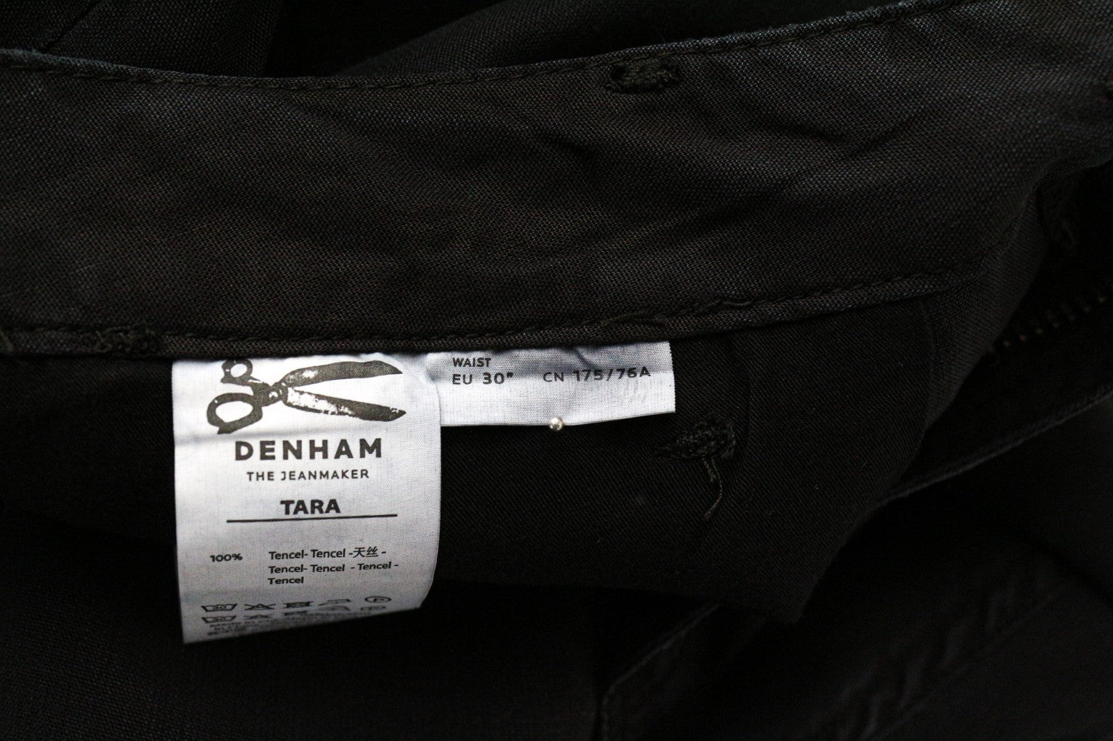 DENHAM Tara Women Trousers W30/L28 Relaxed Fit Black Casual Cargo