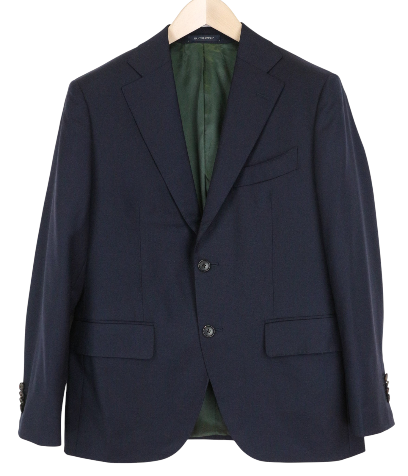 SUITSUPPLY La Spalla Men Blazer UK38S Blue Pure Wool Single-Breasted Lined