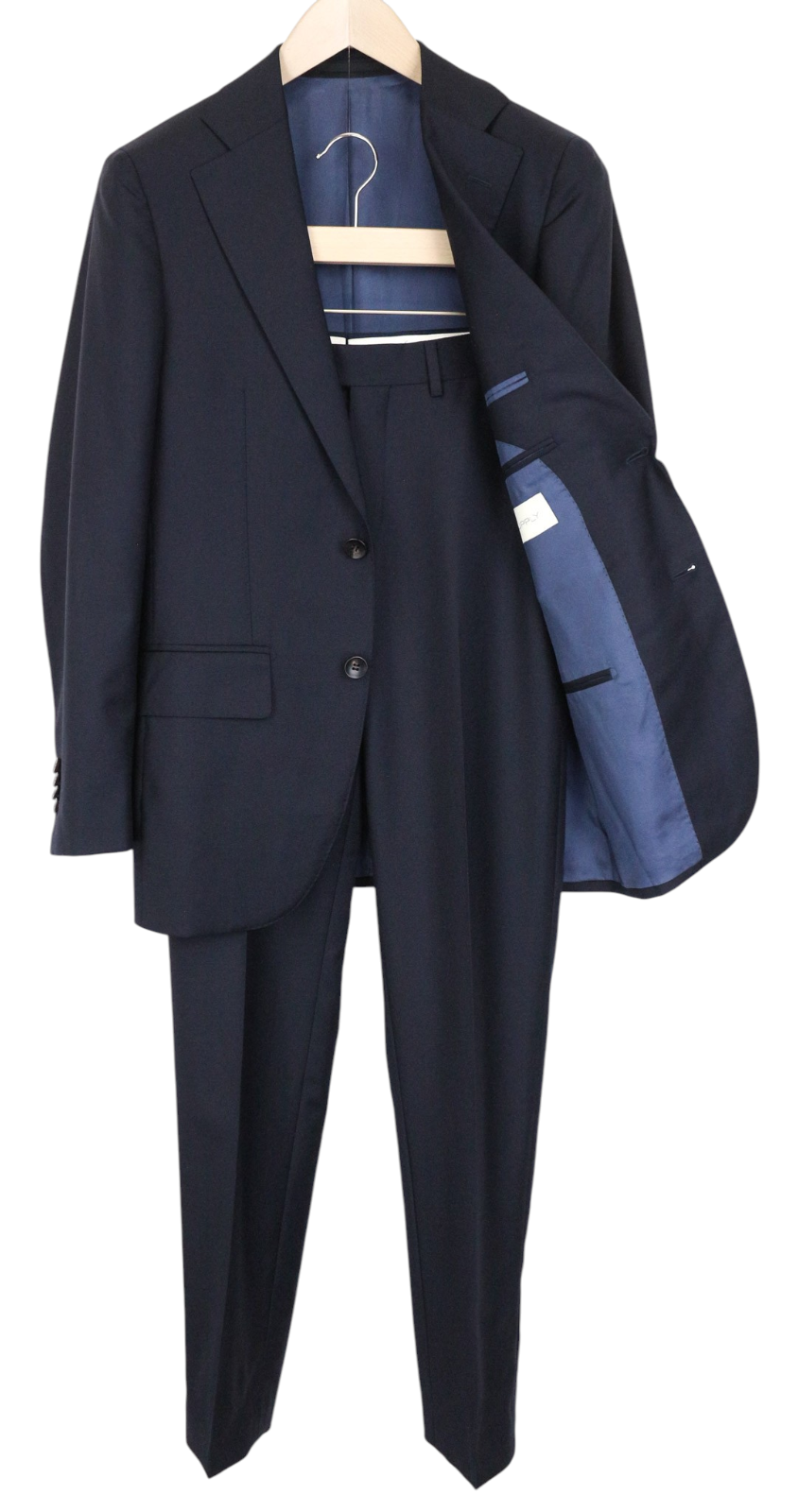SUITSUPPLY La Spalla Men Suit UK32R Formal Lined Pleated Pure Wool Blue 2 Piece